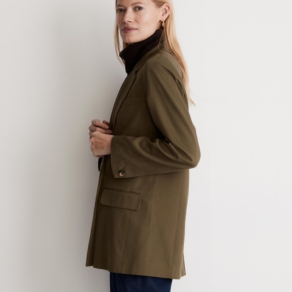 New MADEWELL Drapeweave Caldwell Double-Breasted Blazer in Kale - Picture 3 of 6